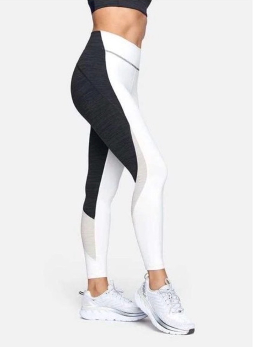 Outdoor Voices TechSweat 7/8 Zoom Leggings Black White Colorblock Size S
